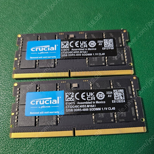 32기가 ddr5 크루셜 노트북 램 2개 팝니다