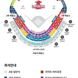 4/16(화) SSG랜더스 vs KIA타이거즈 1루쪽 스카이탁자 4인석 정가 판매합니다.​​​​