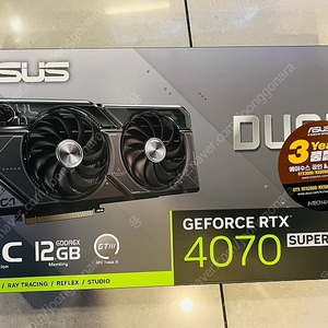 ASUS (아수스) DUAL 지포스 RTX 4070 SUPER O12G EVO OC D6X 12GB 미개봉 새제품