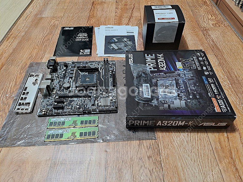 아수스 A320M 보드 + 라이젠 5600 비미어 + 램 DDR4 8G*2--0