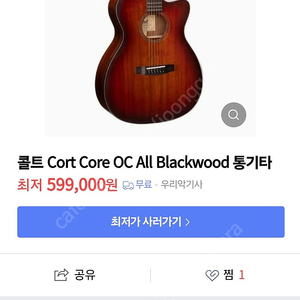 콜트 Cort Core OC All Blackwood 올솔리드통기타팔아요.