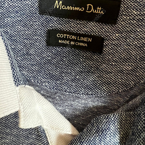 Massimo Dutti 마시모두띠 코튼 린넨 피케 셔츠 카라티 새제품