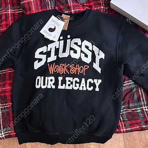 스투시 X 아워레거시 맨투맨 블랙 스몰사이즈 STUSSY X OUR LEGACY OL COLLEGIATE PIG. DYED CREW