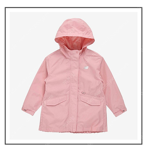 뉴발란스 키즈 뒷 플리츠 바람막이 핑크 후드 생활방수 초등학생 캐주얼 간절기 아우터