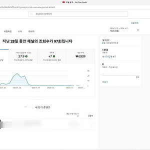 유튜브 1000명 채널 수익창출 된 채널 팔아요