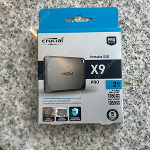 외장 SSD 마이크론크루셜 X9 Pro 2TB 새상품 판매합니다.