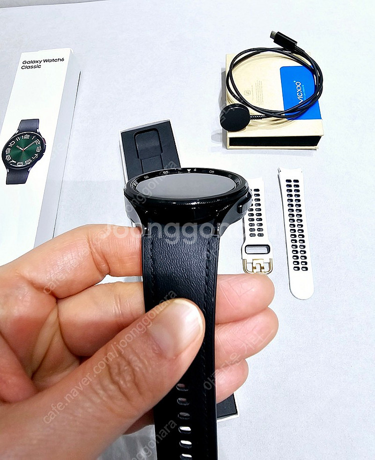 갤럭시 워치6 클래식 블랙 47mm 블루투스 S급 풀박--3