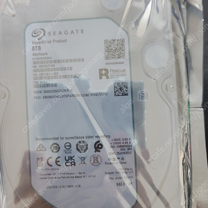 Seagate SkyHawk 7200/256M (ST8000VX004, 8TB) 미개봉 as 받은 제품입니다