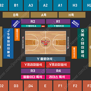 [농구 수원KT] 20일 KT vs LG R석, 일반석 B 통로 2,4연석 판매합니다