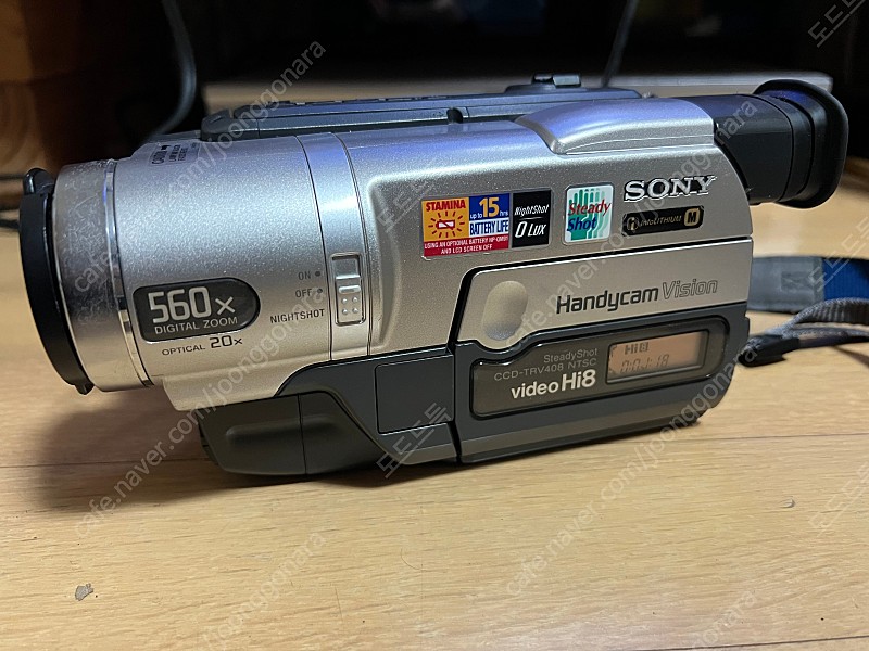 소니 아날로그 비디오카메라 레트로 캠코더 8mm Hi8 모노오디오 CCD-TRV408