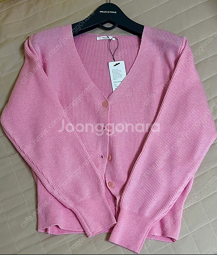 아뜨랑스 골지 가디건 핑크--5