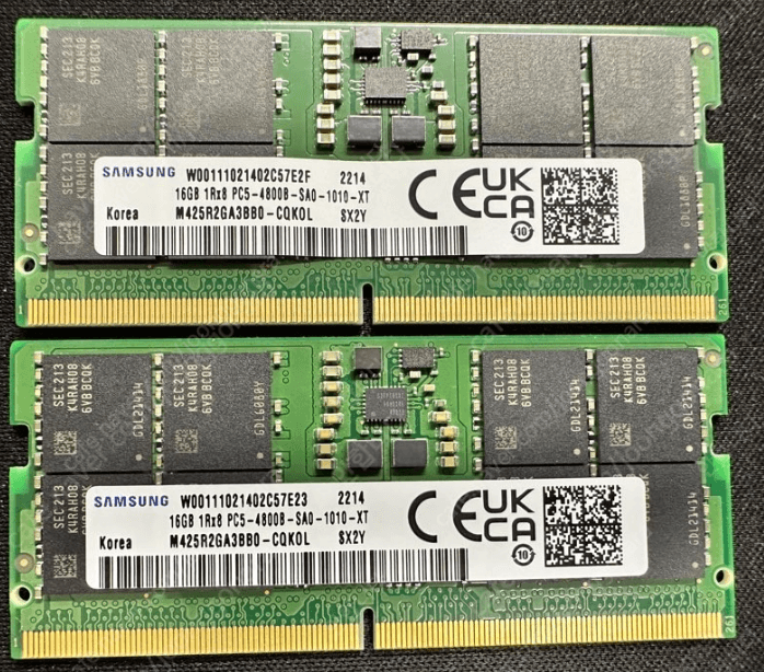 삼성 DDR5 4800 16기가 램 판매합니다.(2개)