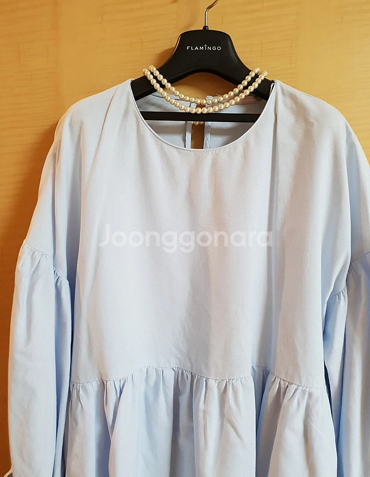 새상품 자라 포플린 스카이블루 소매리본 원피스 zara...--6