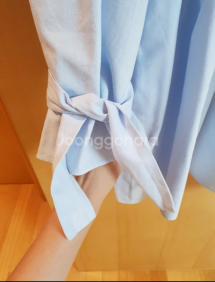 새상품 자라 포플린 스카이블루 소매리본 원피스 zara...--9