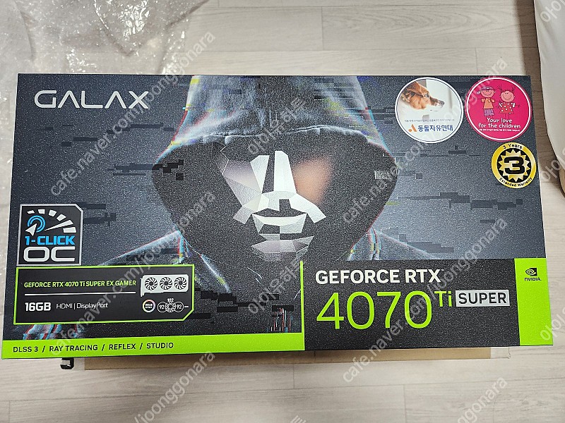 갤럭시 GALAX 지포스 RTX 4070 Ti Super EX Gamer Black OC 16GB 미개봉 팝니다