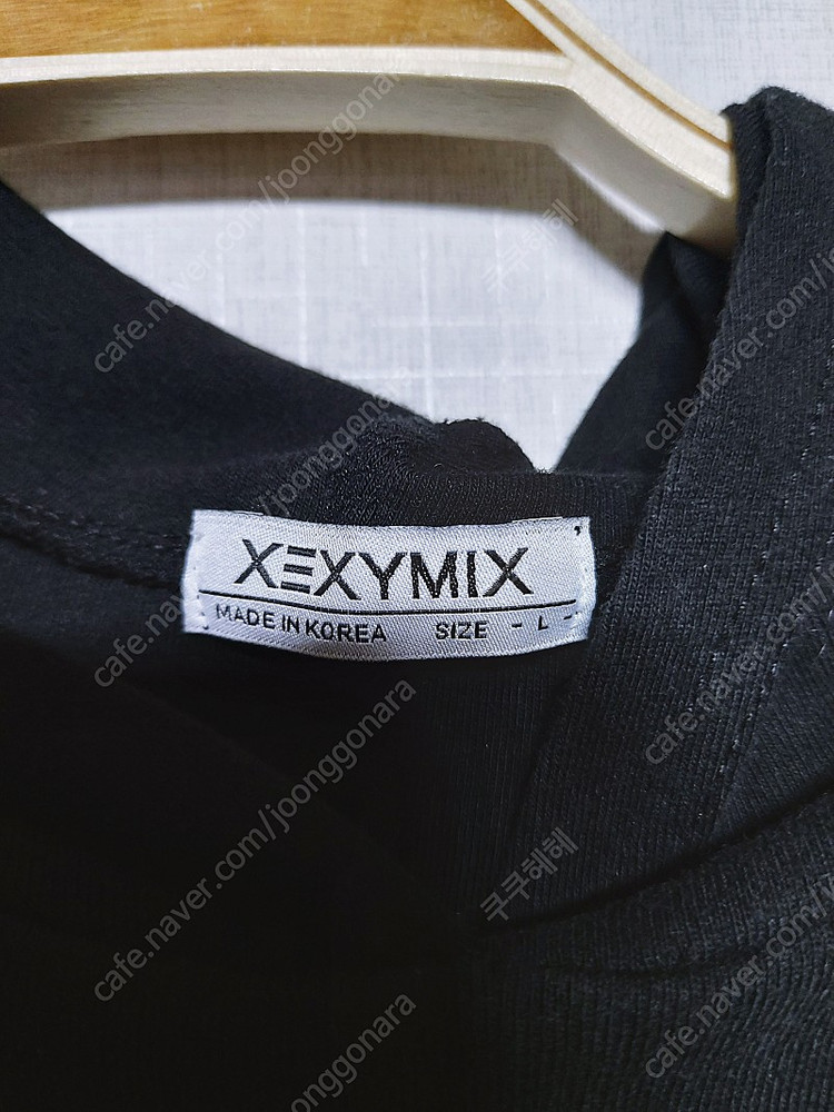 젝시믹스 여성필라테스 후드티 크롭 탑 77 블랙 삼선 L 이미지