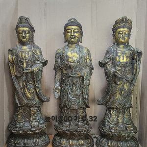 금동 삼존불. 삼불상 . 불상 (높이 100cm)