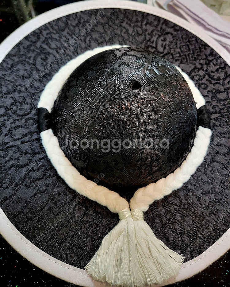 상모 벙거지 흑포 꽃천 세트 팝니다--1