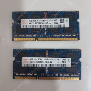 hynix 4GB 2Rx8 PC3-12800S 노트북램 2개