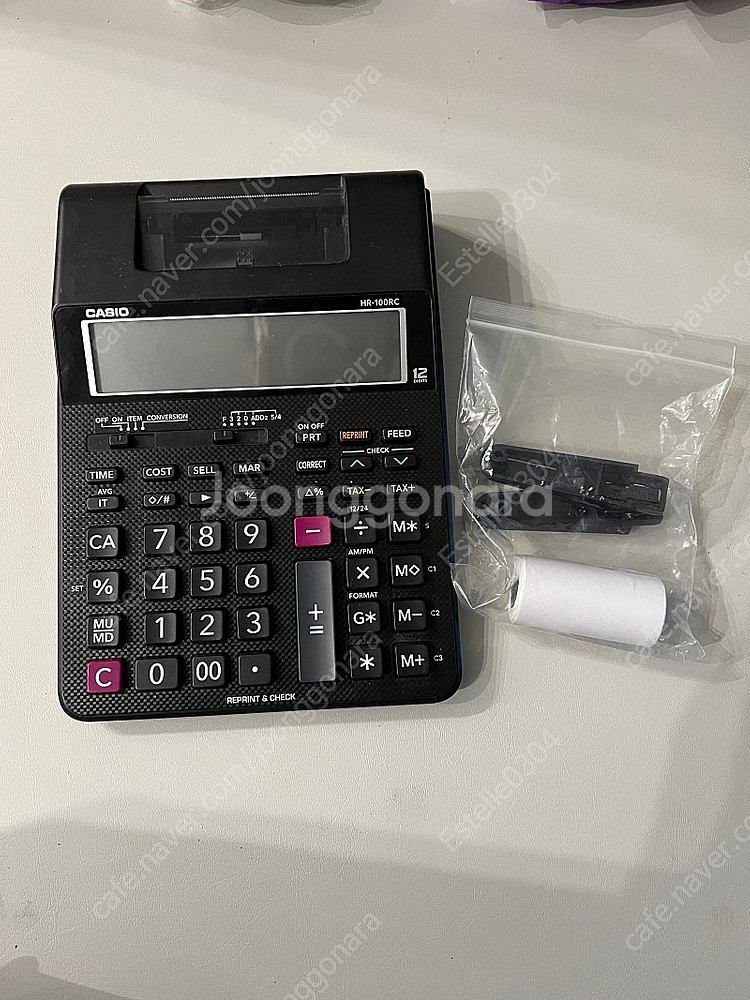 카시오 프린터 계산기 HR-100RC--0