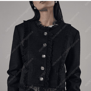 (새상품/박스채/미개봉)트리밍버드 Tassel Incision Tweed Jacket [ Black ] 테슬 트위드 자켓