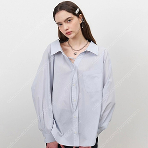 마론에디션 셔츠 24 spring_blue string oversized shirt