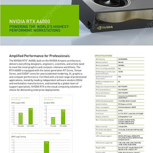 엔비디아 RTX A6000 병행수입 판매합니다.