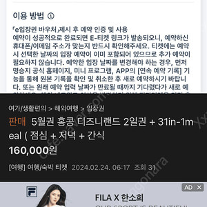 홍콩 디즈니랜드 2일권 4월 5월 중으로 가시는분