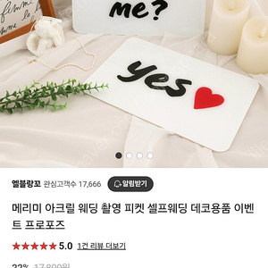 웨딩촬영 소품 메리미 예스 아크릴판