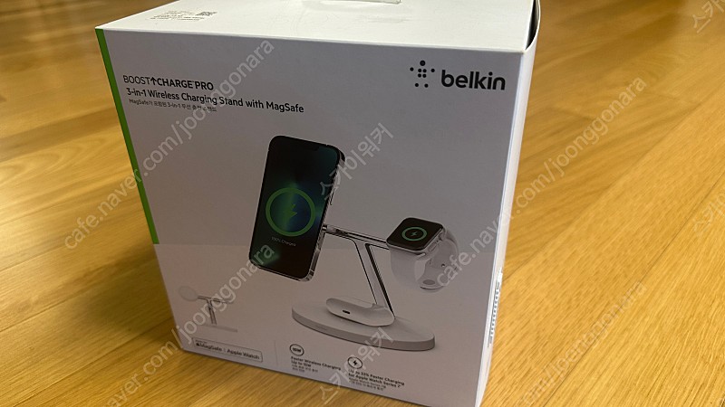 벨킨 3in1 맥세이프충전기 15W 아이폰 애플워치 고속 무선 충전 스탠드 WIZ017kr