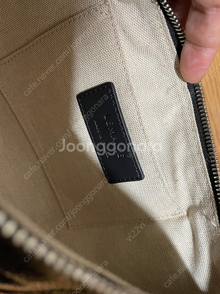 르메르 범백 크로와상백 코티드린넨 블랙--3