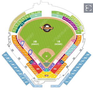4/27(토)한화이글스 두산 3루 익사이팅존 2연석