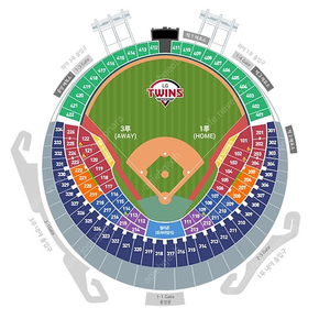 4월 27일 LG트윈스 vs기아타이거즈 1루 오렌지 206 2연석 양도