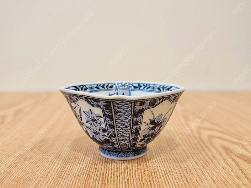 구곡 쿠타니야키 청화백자 잔--2