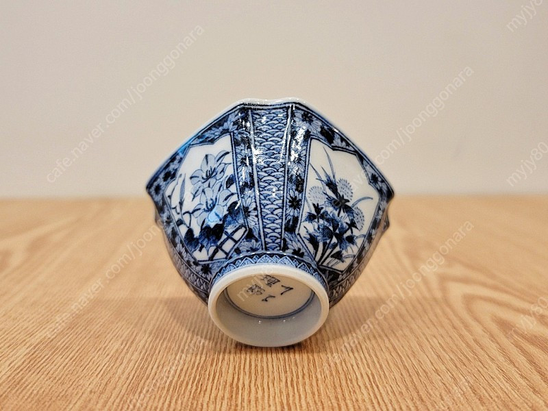 구곡 쿠타니야키 청화백자 잔--4