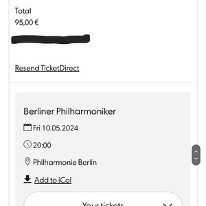 베를린 필하모닉 5/10 8시 티켓 양도