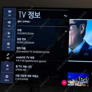 LG 올레드 65인치 TV (OLED65C9CNA) 판매합니다(전자파 차단기보호 포함)