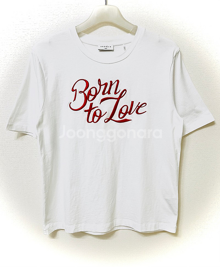 산드로 Born to Love 자수 로고 티셔츠--0