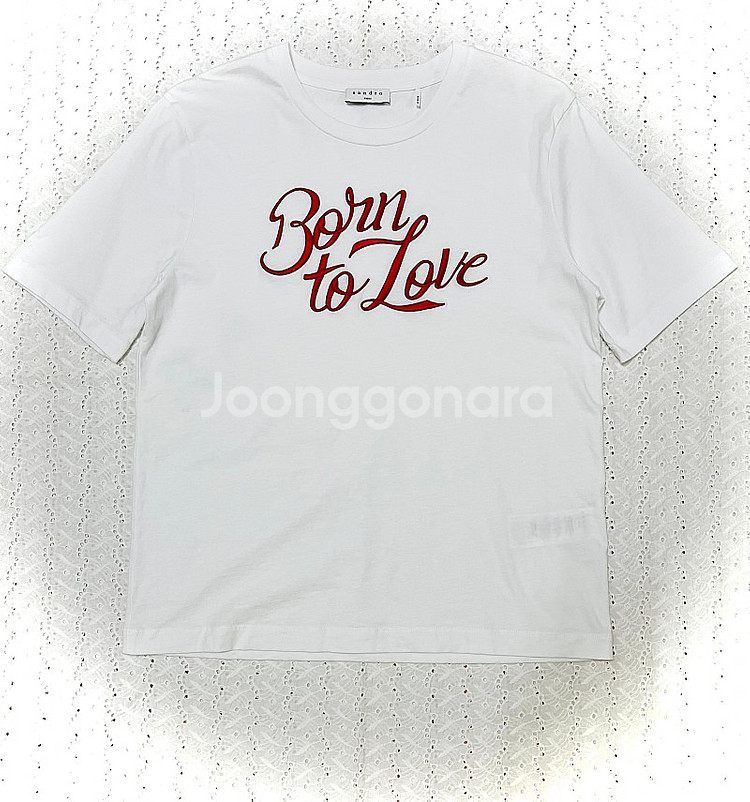 산드로 Born to Love 자수 로고 티셔츠--9