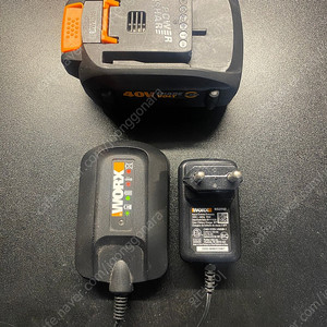정품 웍스 WORX 40V 파워쉐어 배터리 WA3580 2Ah 베터리 + WA3747 충전기