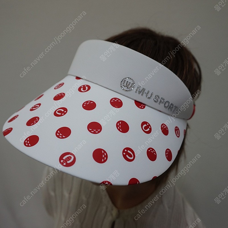 택포 매장판정품 엠유 스포츠 골프 여성 썬캡 흰색 모자