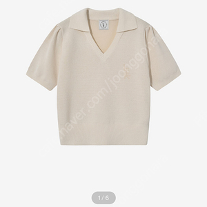 ITER 잇터 반팔니트 JACQUARD COLLAR V-NECK HALF KNIT