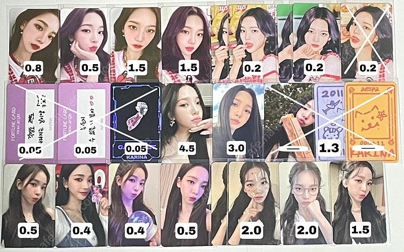 에스파 카리나 포카 양도(대량 일괄 탈덕) 이미지