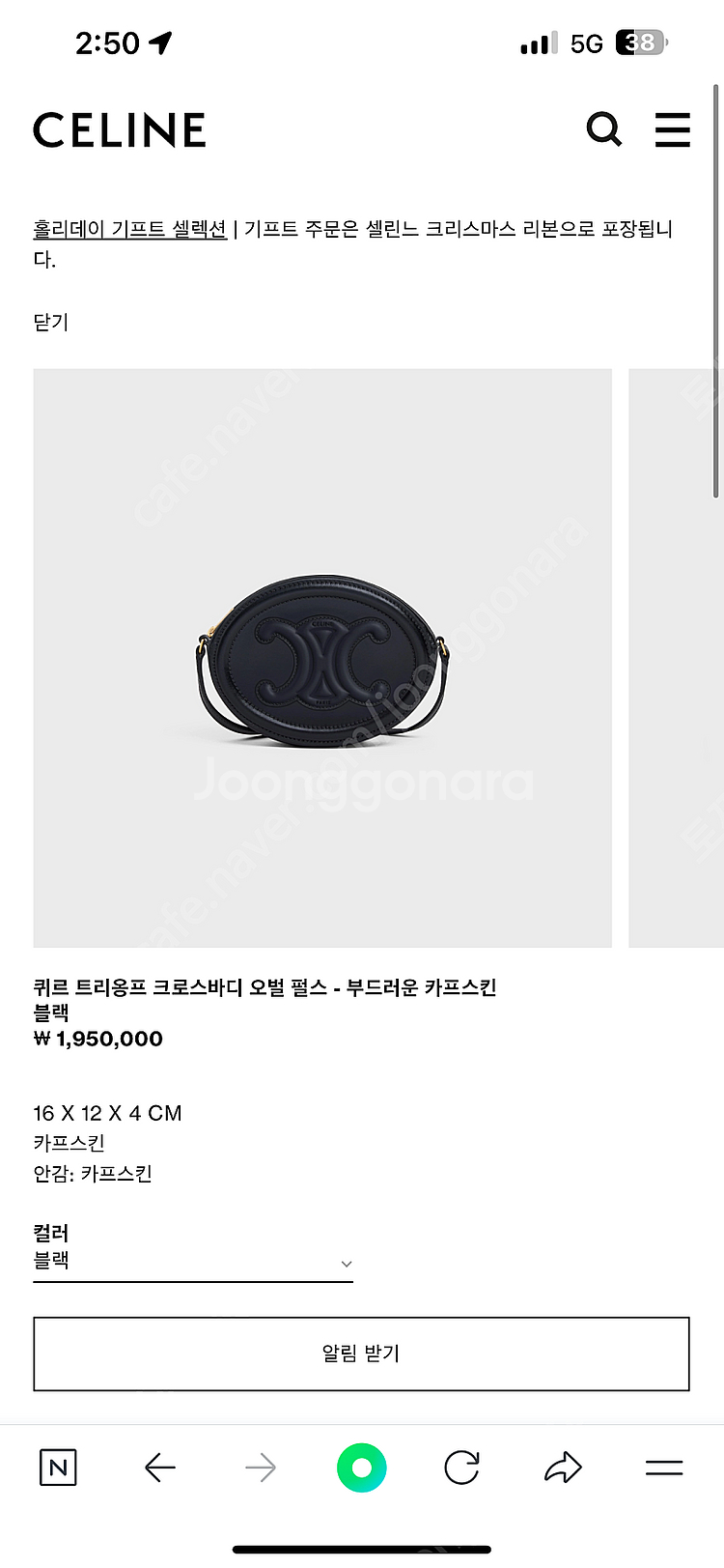 셀린느 오벌펄스 미니 블랙--9