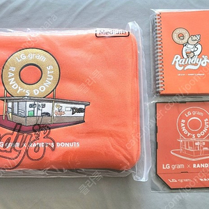 LG 그램 랜디스 도넛 굿즈 패키지 (노트북파우치+스프링노트+볼펜+마우스패드)