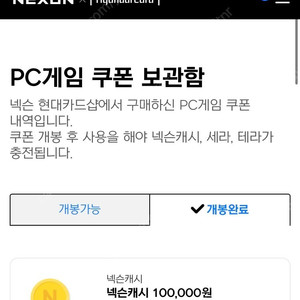 넥슨캐시10만원