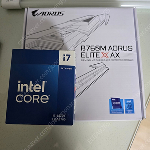 인텔 코어i7-14세대 14700 + 기가바이트 B760M AORUS ELITE X AX D5 일괄 판매
