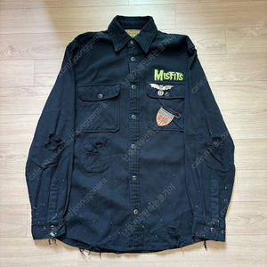 XS) madeworn 메이드원 미스치프 대미지 셔츠