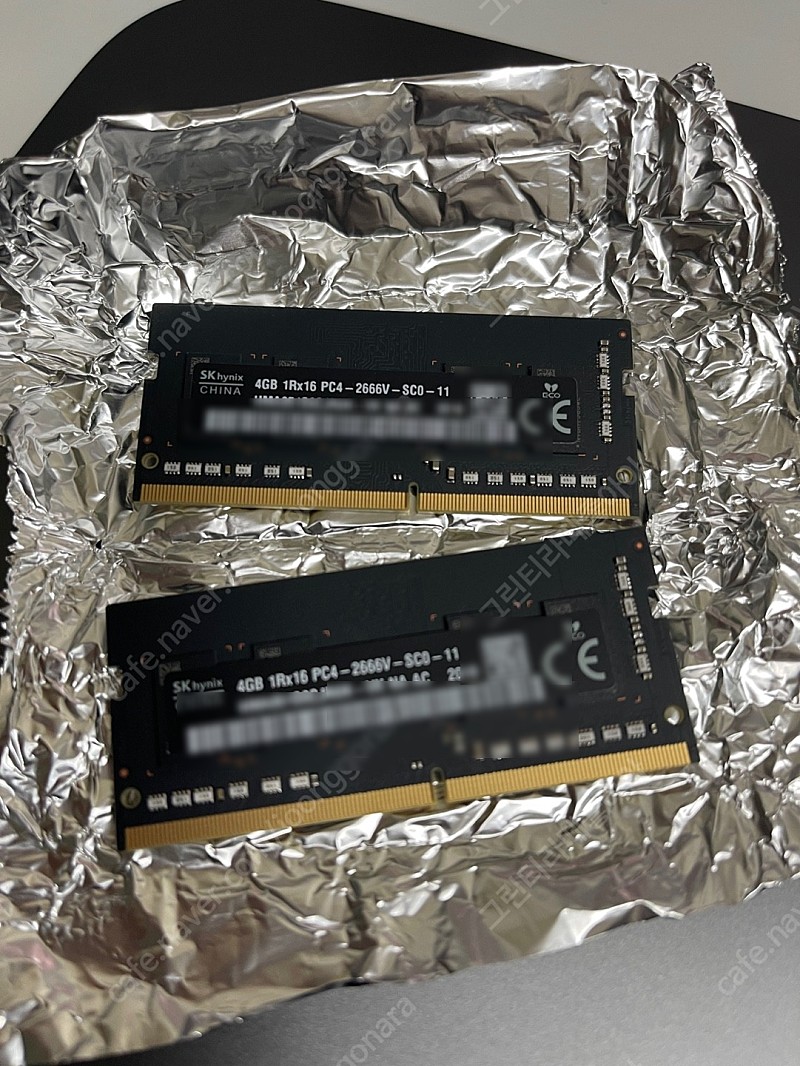 하이닉스 노트북 램 DDR4 2666 4GB 2개
