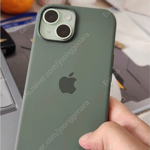 애플정품 iPhone15 실리콘 케이스 사이프러스 미개봉 팝니다